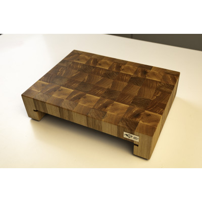 Торцева обробна дошка з дуба + ясеня з гастроємністю PAV-Wood 30х40х9 см